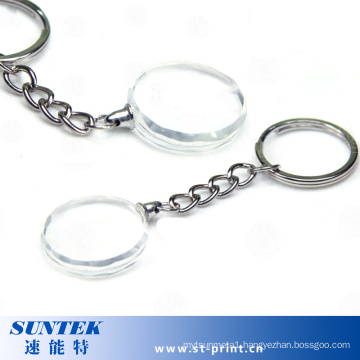 Wholesale Round Buckle Sublimation Keychain Crystal Pendant